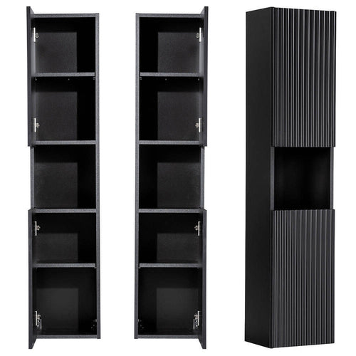 Badkamerkast Newport kolomkast 140x30x25 cm zwart [en.casa]