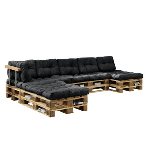 Kussenset voor binnen 4 palletkussens en 6 rugkussens - 4 varianten