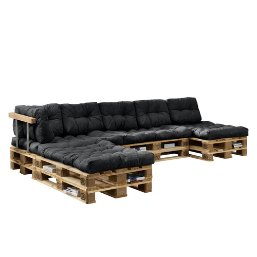 Kussenset voor binnen 4 palletkussens en 6 rugkussens - 4 varianten