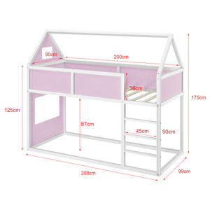 Kinderbed hoogslaper huisbed 209x99x175 cm - verschillende kleuren