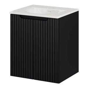 Wastafelonderkast Newport met wastafel zwart en wit [en.casa]