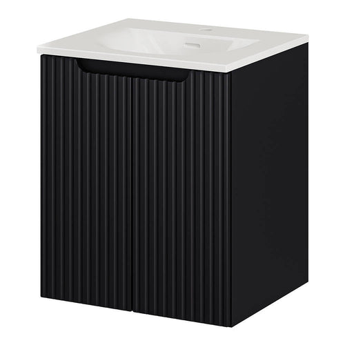 Wastafelonderkast Newport met wastafel zwart en wit [en.casa]