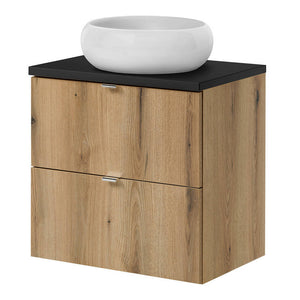 Wastafelonderkast Newport met 2 lades en wastafel 71x60x40 cm [en.casa]