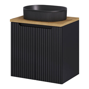 Wastafelonderkast met wastafel Newport Black [en.casa]