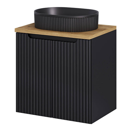 Wastafelonderkast met wastafel Newport Black [en.casa]