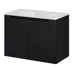 Wastafelonderkast Newport met wastafel zwart en wit [en.casa]