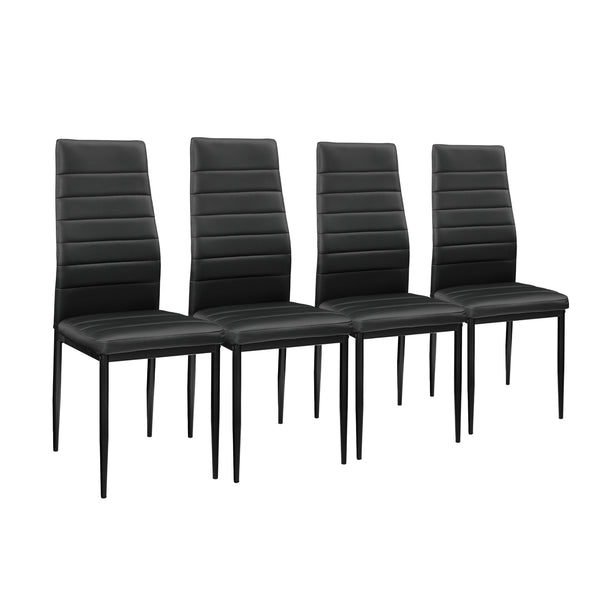 Eetkamerset eethoek Porvoo 5-delig gehard glas tafel met stoelen - verschillende kleuren